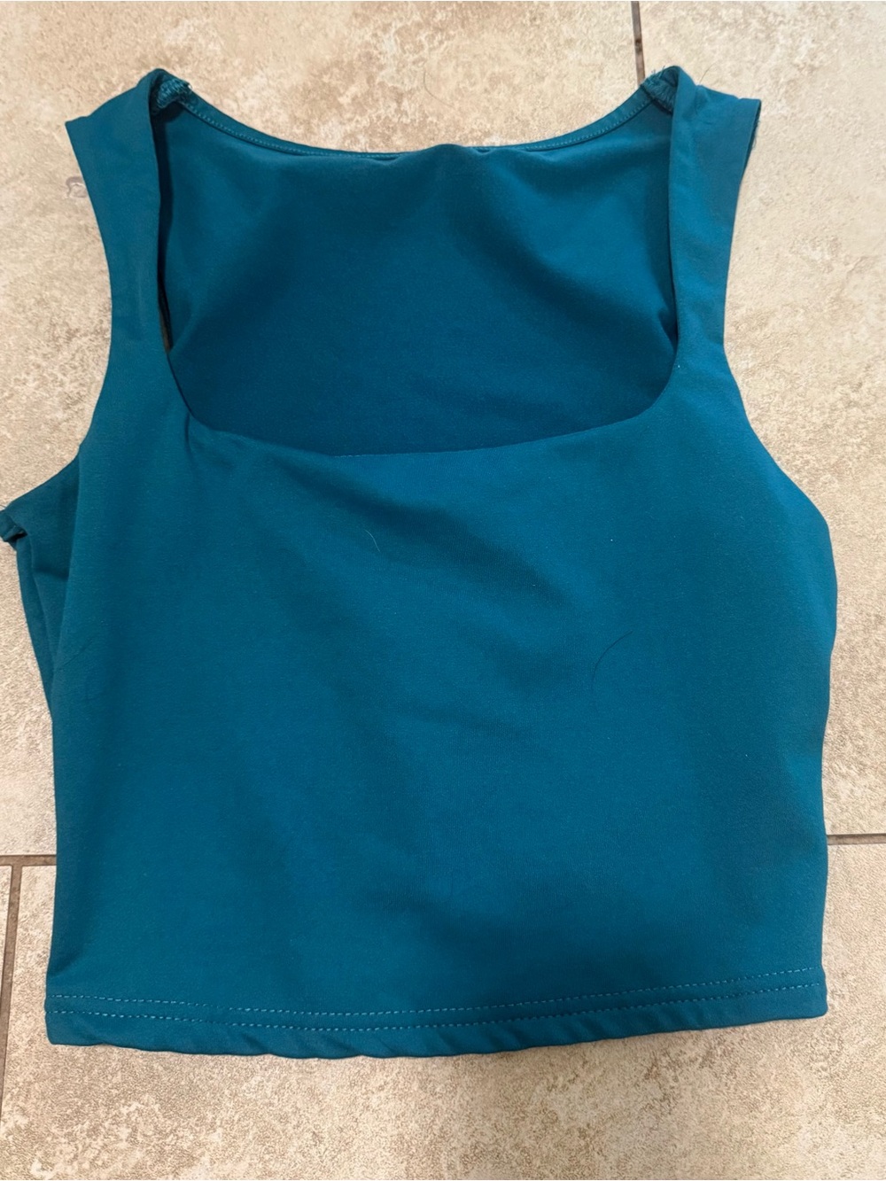 Women's Square Neck Teal Tank Top